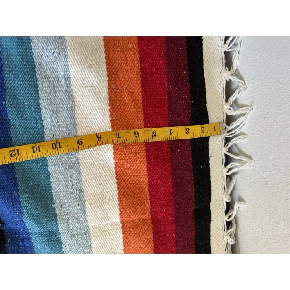 Vintage? Mexico Aztec Blanket Wall Hanging Wool? Cotton?